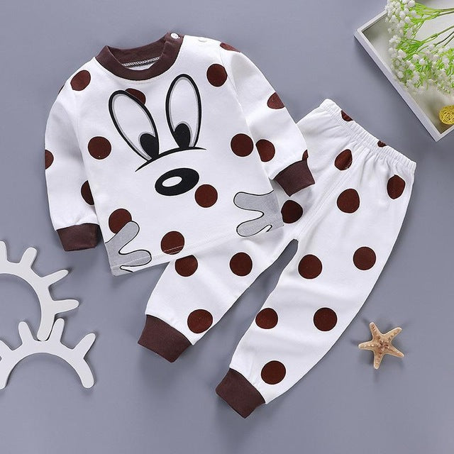 Kids Pajamas Sets Baby Boys Girls Cotton Long Sleeved