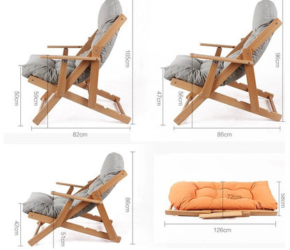 Beech Recliner Folding Chair